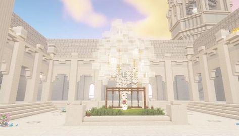 Minecraft White Palette, Minecraft Heaven Build, Minecraft Quartz Build, Minecraft Heaven, Minecraft Palace, Minecraft Light, Interior Minecraft, Minecraft Garden, Minecraft Blocks