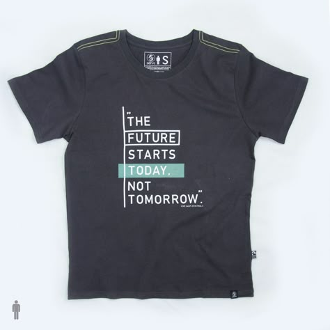 Men's Tee. Quote: “The future starts today not tomorrow.” - Saint Pope John Paul II. Tee made with 100% Organic and Fairtrade cotton helping traditional cotton farmers, workers and the environment | Minimalistic design | Healthy fabric and comfortable fit. Inspirational Quote T-Shirt, 100% Organic Cotton T-Shirt, Eco-Friendly T-Shirt, Fairtrade T-Shirt, Catholic T-Shirt, Catholic Quote T-Shirt. Today Not Tomorrow, Minimal Shirt Design, Motivational Shirts, Organic Shirt, Design Jersey, Company Design, Shirt Quotes, Tshirt Design Inspiration, Pope John Paul Ii