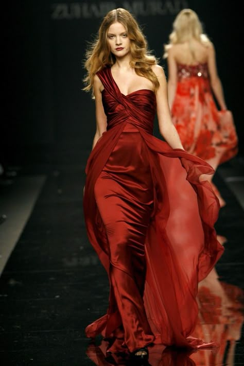 Zuhair Murad, Red Dress, A Woman, Walking, Red