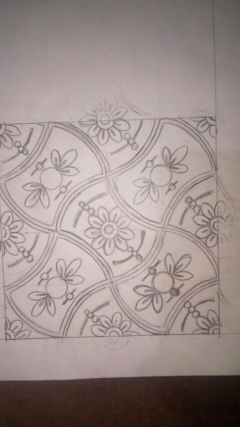 Aari or Maggam Work Ready Designs - Printable | Useful for Beginners - Knotty Threadz Jometrical Design Butta, Jometrical Design, Saree Sketch, Jeqard Design, Embroidery Sketch, Indian Motifs, Flower Drawing Design, Fabric Paint Designs, Tambour Embroidery