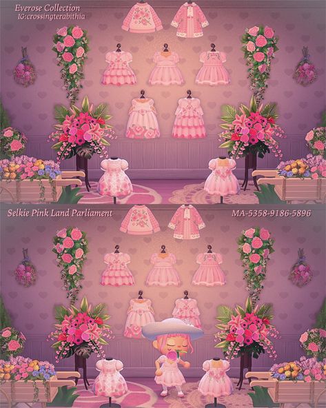 Qr Code Animal Crossing, Kawaii Island, Animal Crossing Pc, Cute Pink Outfits, Motif Acnl, Pink Island, Animal Crossing 3ds, Animal Crossing Memes, Animal Crossing Qr Codes Clothes