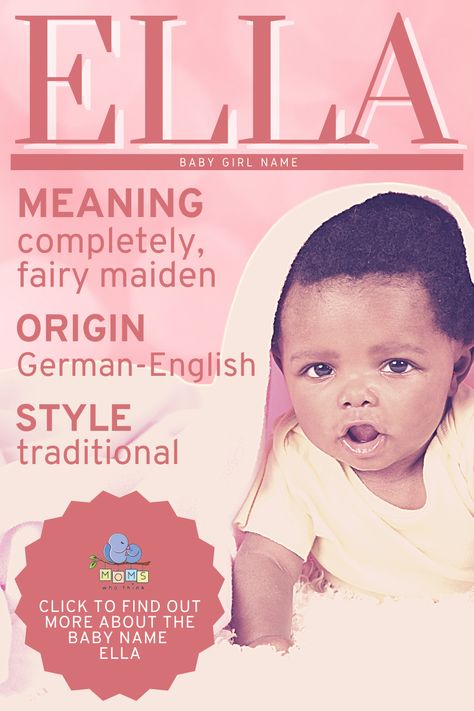 Ella is a girl’s baby name of German and English origin. With a meaning like “fairy maiden”, the name has a magical feel that would be great for any little girl. #girlname #babyname Ellianna Name Meaning, Lilah Name Meaning, Noelle Name Meaning, E Baby Girl Names, Ella Name, Meaning Of The Name Ella, English Baby Names, Civil Rights Leaders, Middle Name