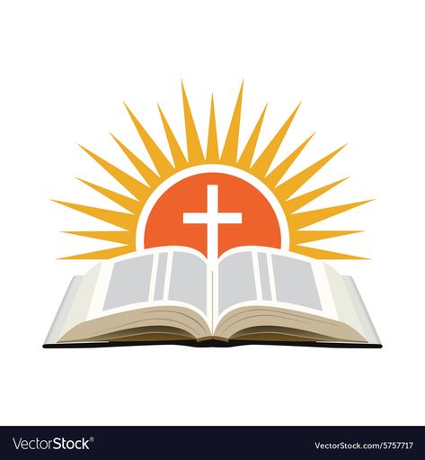 Cross And Bible, Bible With Cross, Church Logos Design, Bible Logo Design, Bible Icon, Faith Illustration, Bible Logo, Church Logo Ideas, Bible Study Images