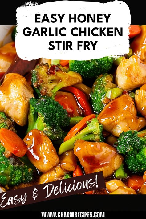 Learn how to make a delicious Honey Garlic Chicken Stir Fry with this simple recipe! This dish features tender chicken, fresh vegetables, and a savory-sweet sauce that brings everything together. Perfect for quick weeknight dinners or meal prep. The combination of honey and garlic elevates the flavor, making it an unforgettable choice for family meals. Packed with protein, this stir fry should be your go-to meal for good nutrition and flavor. Whether served over rice or noodles, this one-skillet meal is sure to impress! Healthy Honey Chicken, Garlic Meals, Garlic Dishes, Honey Garlic Chicken Stir Fry, Chicken Stir Fry Sauce, Healthy Dinner Choices, Garlic Vegetables, Roasting Garlic, Easy Honey Garlic Chicken