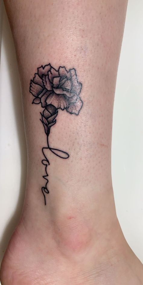 my first tat One Line Butterfly Flower Tattoo, Ankle Tattoo, Flower Tattoo, Tatting, Tattoos