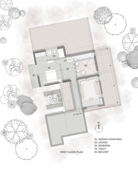 Gallery of Boulder House / HabitArt Architecture Studio - 22 Site Development Plan House, Organic Floor Plan Architecture, Abstract Floor Plan, Boulder Architecture, Resort Site Plan Architecture, Boulder House, Energy Efficient Buildings, School Interior, Public Architecture