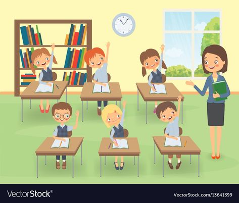 Teachers Teaching In Classroom, Teachers Illustration, Teacher Images, Animation Classes, Student Cartoon, Boy And Girl Cartoon, Teacher Teaching, Teaching Time, Kids Clipart