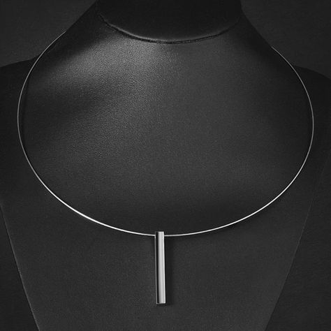 Minimalist Pure Stainless Steel Wire Collar Necklace With Rectangular Pendant. New Without Tag. Never Worn And In Perfect Condition. See Photos For Product Measurements. Black Turtleneck, Stainless Steel Wire, Collar Necklace, Womens Jewelry Necklace, Jewelry Necklaces, Women Jewelry, Necklaces, Pure Products, Stainless Steel