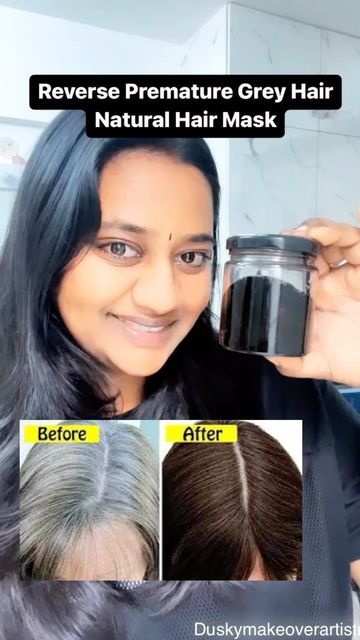 Kavya Yadav on Instagram: "✨Natural Hair Dye ✨ Ingredients: Garlic Peel Oil PROCEDURE to make natural hair dye : 1. Take garlic peel(outer skin like layer) in large quantity because on making ash it will come to small quantity. 2. Roast the garlic peel on a pan till it becomes black ash. 3. Filter the ash to get fine powder with a cotton cloth. 4. Add oil to this ash and stir it to make it just like hair dye paste. 5. Preserve it for 24 hours(do not store in refrigerator) in glass bottle in d Grey Hair Natural, Grey Hair Home Remedies, Gray Hair Solutions, Grey Hair Remedies, Hair Growth Methods, Natural Hair Dye, Reverse Gray Hair, Premature Grey Hair, Black And Grey Hair