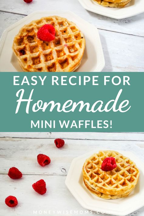 Recipes For Small Waffle Maker, Homemade Mini Waffle Recipe, Mini Waffle Recipes Easy, Easy Mini Waffle Recipe, Recipe For Mini Waffle Maker, Mini Waffles Recipe, Mini Waffle Maker Recipes Easy Breakfast, Waffle Recipe For One Person, Healthy Mini Waffle Recipes