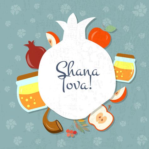 Shana Tova Card Template by Alps View Art on Creative Market Rosh Hashana Cards, Rosh Hashana Crafts, Rosh Hashanah Greetings, Happy Rosh Hashanah, Rosh Hashanah Cards, Hand Painted Card, View Art, Rosh Hashana, New Year Greeting Cards