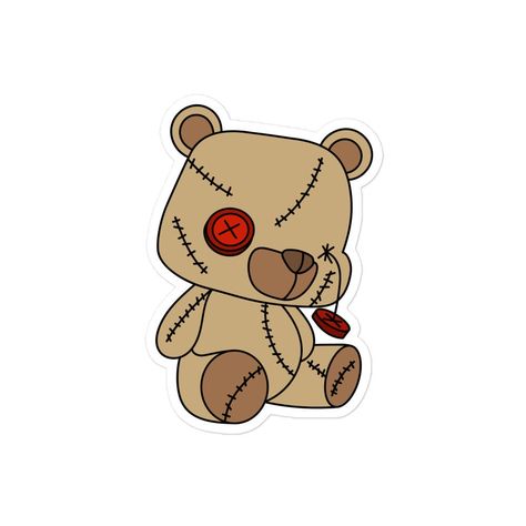 Broken Teddy Bear, Scary Teddy Bear Drawing, Creepy Teddy Bear Drawing, Teddy Bear Outline, Scary Teddy Bear, Evil Teddy Bear, Teddy Bear Drawing, Bear Decal, Old Teddy Bears