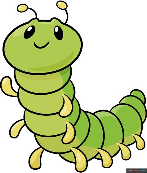 Learn How to Draw an Easy Cartoon Caterpillar: Easy Step-by-Step Drawing Tutorial for Kids and Beginners. See the full tutorial at https://easydrawingguides.com/how-to-draw-an-easy-cartoon-caterpillar/ . Catipillar Drawing, Caterpillar Drawing, New Drawing Ideas, Cartoon Caterpillar, Caterpillar Pictures, Draw Nature, Disney Movie Collection, Moth Drawing, Easy Drawing Guides