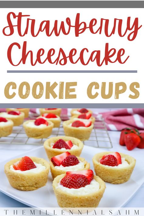 Cheesecake Cookie Cups, Easy Meal Recipes, Easy Baking Recipe, Pillsbury Sugar Cookie Dough, Easy Home Meals, Sugar Cookie Cheesecake, Cookie Dough Cups, Sugar Cookie Dough Recipe, Pillsbury Sugar Cookies