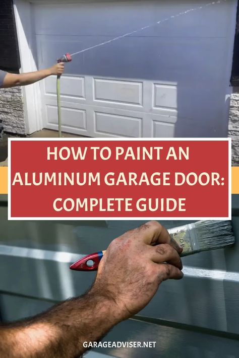 Learn how to transform your aluminum garage door with our complete guide on painting techniques and tips. Elevate your home's curb appeal with a fresh coat of paint using this step-by-step tutorial. Whether you're looking to update the color or cover up imperfections, this guide has you covered. Follow along to achieve professional-looking results and give your garage door a brand-new look. Say goodbye to dull and faded doors - get ready to revamp your exterior with a DIY paint project anyone ca Can You Paint Garage Doors, What Color Should I Paint My Garage Door, Painting Metal Garage Doors, Garage Door Makeover Ideas, Garage Door Colors With Gray House, How To Paint A Garage Door, Garage Door Makeover Paint, Update Garage Doors, Garage Door Painting Ideas