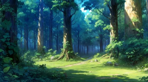 Forest Painting Background, Fantasy Background Landscape, Concept Art Forest, Ron Aesthetic, Ruins Background, Genshin Background, Anime Forest, Landscape Drawing Tutorial, Anime Kingdom