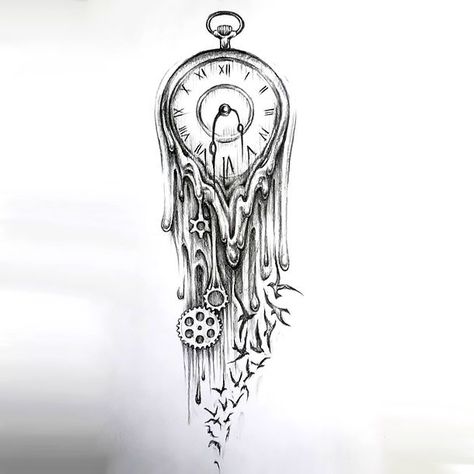 One of the best tattoo design of a melted clock made in black and gray sketch style. Style: Sketch. Color: Gray. Tags: Cool, Best, Meaningful Melting Clock, Hourglass Tattoo, Kunst Tattoos, Clock Tattoo Design, Istoria Artei, Tattoo Zeichnungen, Geniale Tattoos, Clock Tattoo, Tattoo Design Book