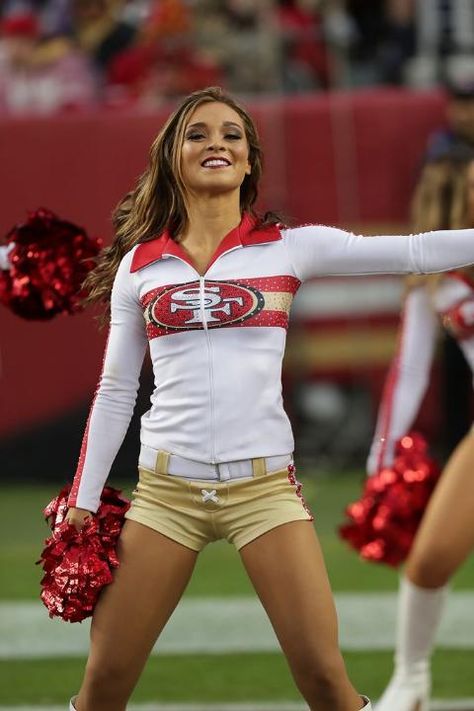 Jo Team, 49ers Faithful, 49ers Cheerleaders, Ian Falconer, Cheer Leaders, Cheerleader Outfit, Nfl Football 49ers, College Cheerleading, Cute Cheerleaders