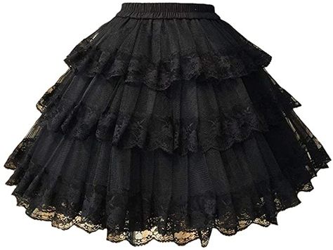 Female Pennywise Costume, Goth Skirt, Gothic Skirt, Gothic Bride, Fluffy Skirt, Zombie Girl, Black Clothing, Under Dress, Tier Skirt