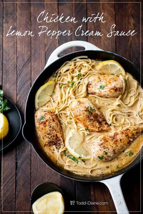 Lemon Pepper Chicken Gravy, Lemon Pepper Chicken And Pasta, Lemon Pepper Chicken Recipes, Creamy Lemon Pepper Sauce, Lemon Pepper Chicken Pasta, Skillet Chicken Recipes Easy, Pepper Cream Sauce, Lemon Pepper Sauce, Pepper Chicken Recipe