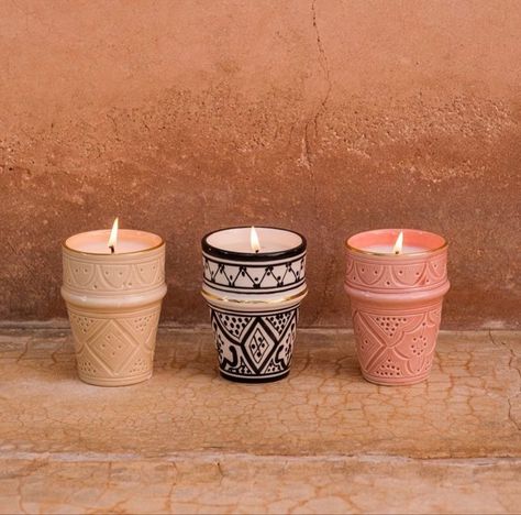 Moroccan Dishes Design Ceramic Plates, Cultural Ceramics, Morocco Ceramics, Moroccan Ceramics, Ceramic Candles, Moroccan Candles, Blackandwhite Aesthetic, Moroccan Pottery, Moroccan Aesthetic