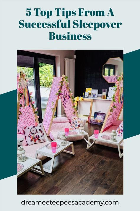 Sleepover Business Ideas, Tent Business Ideas, Birthday Party Business Ideas, Sleepover Business, Slumber Party Business, Teepee Sleepover Party Ideas, Tepee Sleepover Ideas, Teepee Sleepover, Diy Party Tent