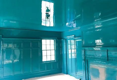 High Gloss Painting Services in Midtown Manhattan | SHG High Gloss Walls, Gloss Walls, Gene Editing, Fine Paints Of Europe, Monochromatic Room, Lacquered Walls, Wallpaper Ceiling, Lacquer Paint, High Gloss Paint