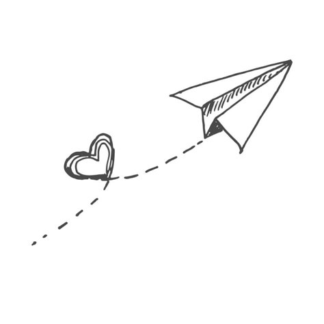 Vector hand drawn paper plane isolated on white Paper Air Plane Drawing, Paper Planes Drawing, Paper Aeroplane Drawing, Paper Plane Art, Paper Plane Drawing, Aeroplane Drawing, Plane Sketch, Paper Airplane Drawing, Airplane Doodle