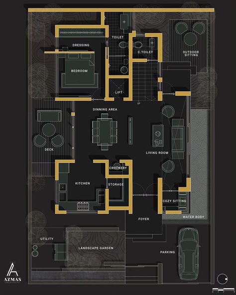 WEEKEND HOME MINIMAL DARK PLAN RENDER • 2 / 3 • . . . . . . . . . . . . . . . . . . . PLANNING/DESIGN: INSPIRED FROM PINTEREST… | Instagram 60x90 House Plan, Residence Plan Architecture Design, Plans Architecture Presentation, 1 Bhk Plan Layout, Architecture Floor Plan Presentation, 1bhk Plan, 1 Bhk House Plan, 1bhk House Plan, Residential Floor Plan