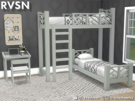 Bunk Bed Decor, Bunk Beds For Girls Room, 4 Bunk Beds, Sims 4 Beds, Girls Bunk Beds, Toddler Bunk Beds, Bunk Bed Plans, Beds For Small Rooms, Loft Bed Plans