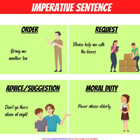 Exclamatory Sentences, Respect Your Parents, Declarative Sentences, Imperative Sentences, Infographic Examples, Types Of Sentences, Punctuation Marks, Strong Feelings, Please Help Me