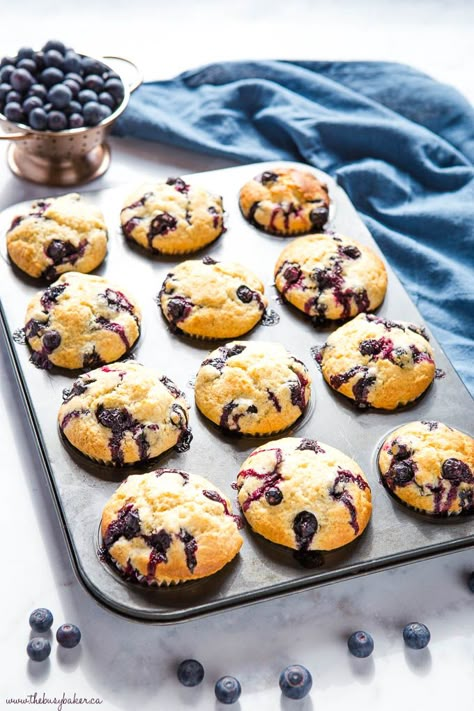 Blueberries Muffins, Moist Blueberry Muffins, Yummy Muffins, Blueberry Muffin Recipe Easy, Blueberry Muffin Recipe, Easy Blueberry Muffins, Dash Diet Recipes, Best Blueberry Muffins, Berry Muffins