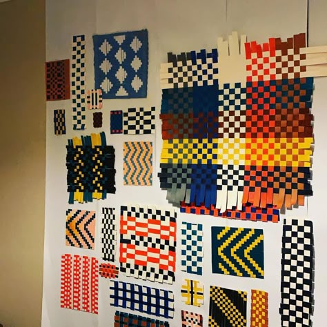 @alishahuntdesign shared a photo on Instagram: “Finally able to put my paper weaves up! 😊 . . #papercraft #paperweaving #paperart #painting #craft #drawings #moodboard #new #weaving…” • Mar 28, 2021 at 6:20pm UTC Woven Paper Art, Photo Weaving, Weaving Drawing, Weave Artwork, Paper Textiles, Moodboard Art, Weaving Paper, Stripe Art, Weaving Patterns Design