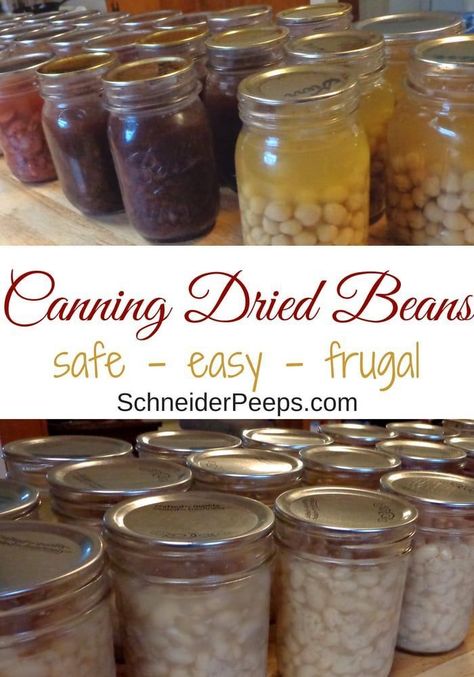 Canning Dried Beans, Canning Beans, Canning Pressure Cooker, Canning Granny, Pressure Canning Recipes, Home Canning Recipes, Canning Vegetables, Cooking Dried Beans, Canning Food Preservation