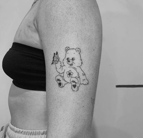 Care Bear Tattoo, Memorial Tattoo Quotes, Care Bear Tattoos, Abstract Tattoo Ideas, Sunshine Tattoo, Feminist Tattoo, American Traditional Tattoo Ideas, Traditional Tattoo Ideas, Linework Tattoo