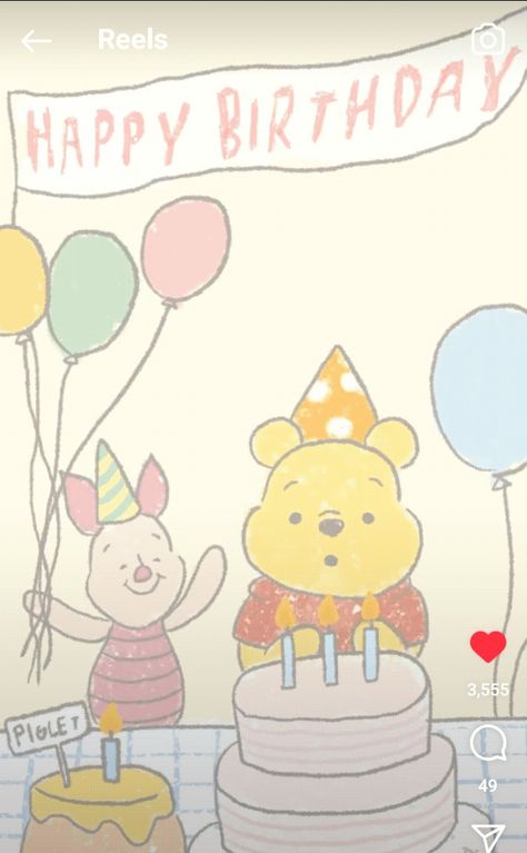 Happy Birthday Winnie The Pooh, Winnie The Pooh Birthday Card, Winnie The Pooh Happy Birthday, Piglet Birthday, Pooh Pictures, Winnie The Pooh Pictures, Winnie The Pooh Birthday, Rings Ideas, Winnie The Pooh Friends