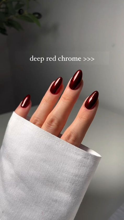 Red Chrome Nails, Kutek Disney, Wow Nails, Nagel Tips, Smink Inspiration, Makijaż Smokey Eye, Thanksgiving Nails, Red Nail, Minimalist Nails