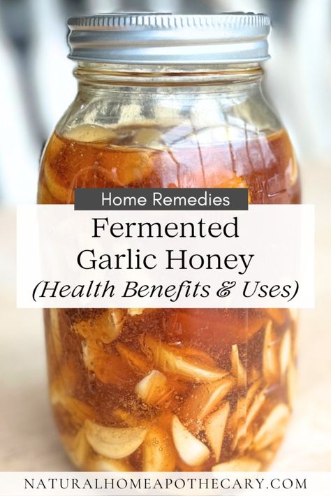 Easy Fermented Garlic Honey Recipe (Uses & Benefits) - Remedies Garlic Cloves In Honey, How To Ferment Garlic In Honey, Honey Infused Garlic, Honey Garlic Syrup, Garlic Infused Honey, Honey And Garlic Remedy Natural Antibiotics, Honey Onion Garlic Syrup Homemade, Honey Onion Garlic Syrup, Red Onion Garlic Honey Remedy