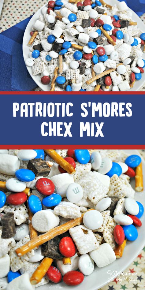 4th July Food, Blue Snacks, Patriotic Food, Chex Mix Recipes, 4th Of July Desserts, Snack Mix Recipes, Fourth Of July Food, Fourth Of July Decor, Holiday Snacks