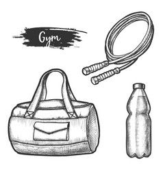 Set isolated gym equipment sketch Royalty Free Vector Image Gym Clothes Sketch, Gym Sketch, Gym Sketch Art, Gym Doodles, Gym Equipment Drawing, Gym Bullet Journal, College Portfolio, Sports Fashion Design, Water Bottle Workout