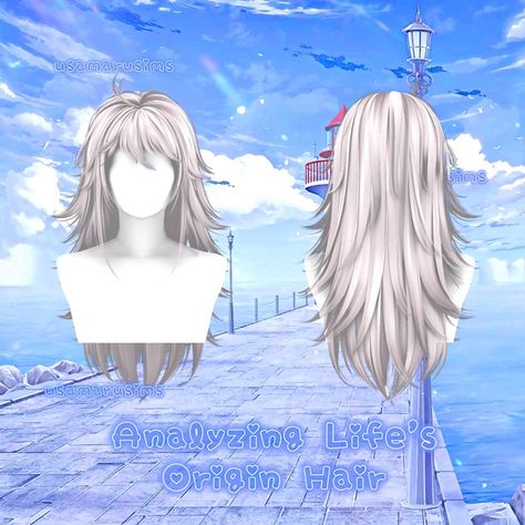 ❀ Analyzing Life's Origin Hair ❀ | Patreon Sims 4 Nikki Cc, Sims Cc Ponytail, Jellyfish Sims 4 Cc, Sims Cc Anime Hair, Sims4 Cc Vampire, Sims 4 Animal Ears, Sims Emo Hair Cc, Anime Hair Sims 4, Sims 4 Anime Figures Cc