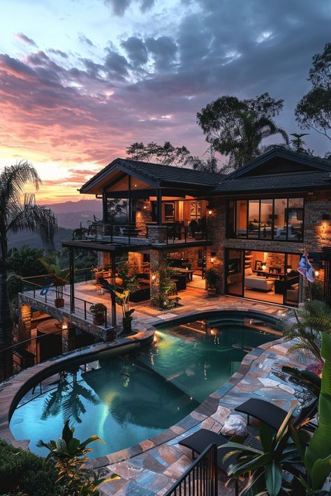 Ocean Front Beach House, Night Time Photos, Amazing Pools, Cool Galaxy Wallpapers, Jungle House, Life Status, Dream Beach Houses, 5 Dollars, Dream Life House