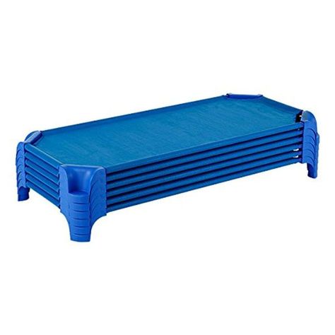 Sprogs Deluxe Heavy-Duty Childrens Standard 52"L Stackable Daycare Cot with Easy Lift Corners Cots for Preschool Kids Sleeping, Resting, and Naptime, SPG-16137-BL-SO, Blue (Pack of 6) Daycare Cots, Toddler Cot, Daycare Classroom, Cot Sets, Sleeping Cots, Imagination Station, Toddler Playroom, 150 Pounds, Cot Sheets