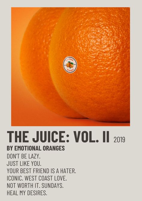 Alternative Minimalist Album Covers Sour, Alternative Minimalist Music Album Polaroid Poster Billie Eilish, Emotional Oranges Poster, Music Album Polaroid Poster, Alternative Minimalist Album Covers Olivia Rodrigo, Emotional Oranges, Emotional Oranges Album Cover, Album Pictures, Minimal Music