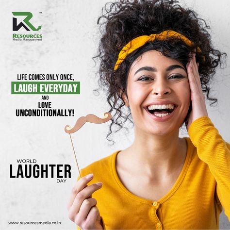 Laughing is contagious, keep laughing make one. Happy World Laughter Day. World Laughter Day Creative, World Laughter Day Creative Ads, World Laughter Day, Laughter Day, Celebrities, Quick Saves