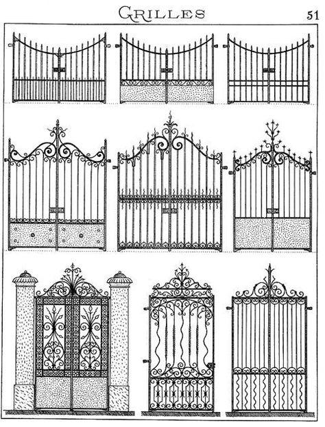 Tor Design, Iron Fences, Architecture Drawing Plan, Iron Gate Design, Interior Design Sketches, La Forge, Architecture Design Sketch, Architecture Design Drawing, Wrought Iron Gates