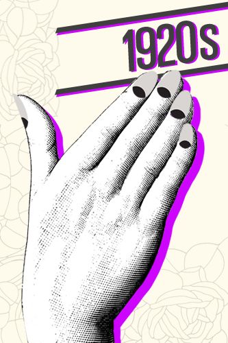 1920s — It was the irreverent flapper of the '20s who, decked out with new clothes and a new attitude, reinvigorated the nail scene with the old-school red as well as the moon manicure. Flapper Nails, 1920s Nails, Henna Ink, Revlon Nail Polish, Moon Manicure, Art Through The Ages, Pretty Nail Colors, Vintage Nails, Nail Room