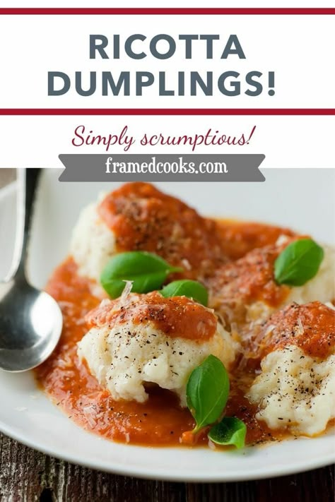 Winter Chicken Soup With Ricotta Dumplings, Chicken Soup With Ricotta Dumplings, Ricotta Dumplings Recipe, Gf Entrees, Gnudi Recipe, Ricotta Dumplings, Quick And Easy Comfort Food, Canada Recipes, Tomato Butter Sauce