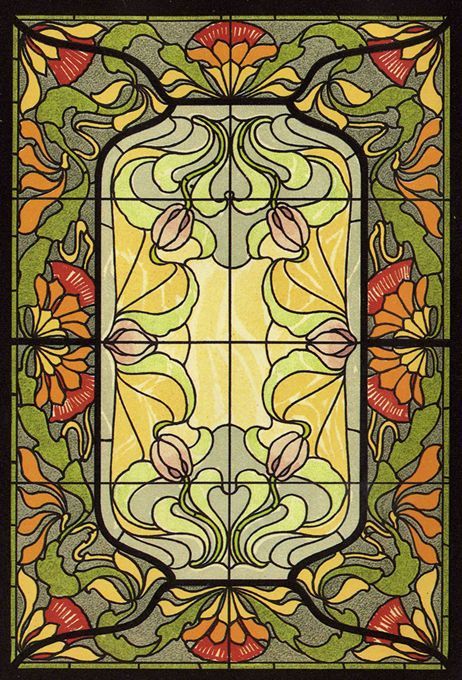 Masterpieces of Art Nouveau Stained Glass Design: 91 Motifs in Full Color Art Nouveau Stained Glass, Fleurs Art Nouveau, Motifs Art Nouveau, Design Art Nouveau, Bijoux Art Nouveau, Motif Art Deco, Art Nouveau Illustration, Art Nouveau Pattern, زجاج ملون