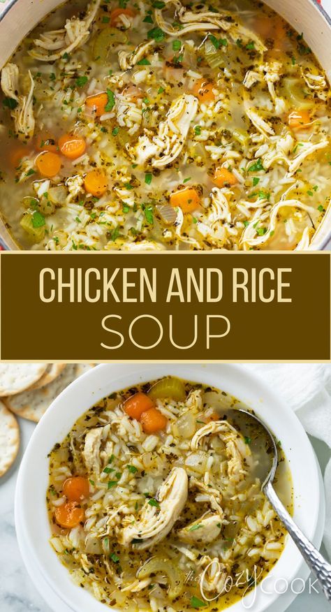 chicken and rice soup with vegetables Flavorful Chicken And Rice Soup, Simple Chicken And Rice Soup, Italian Chicken And Rice Soup, Rice Chicken Noodle Soup, Soupy Chicken And Rice, Chicken N Rice Soup Recipes, Leftover Chicken And Rice Soup, Chicken Snd Rice Soup Recipes, Chicken Noodle And Rice Soup